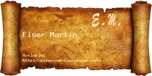 Eiser Martin névjegykártya